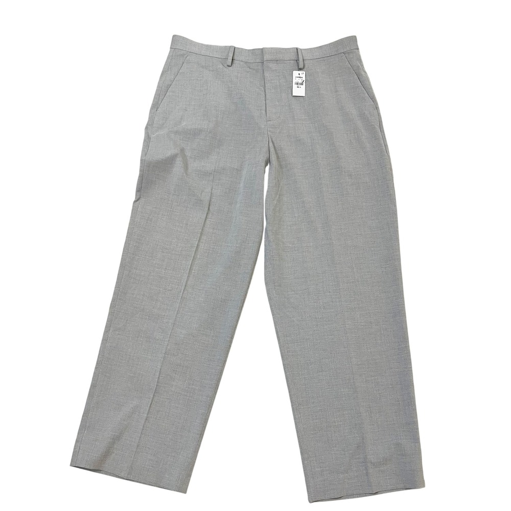 NEW Express Mens Baggy Stretch Dress Pants Light Gray Textured 38x32 Business